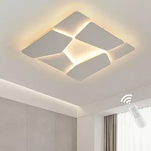 Світильник стельовий ZenithBeam LED для спальні Пульт Дистанційного Керування Квадратний Метал Білий Матовий 37 Вт 40 см - Фото 1