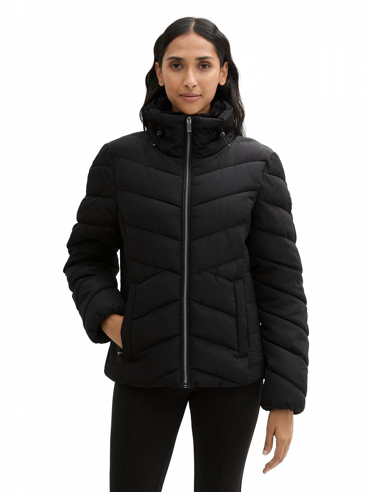 Женская зимняя куртка TOM TAILOR Puffer с искусственным мехом на воротнике, фото №1