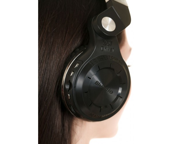 Бездротові Bluetooth навушники Bluedio T2 Plus з вбудованим радіо Чорний, фото №8