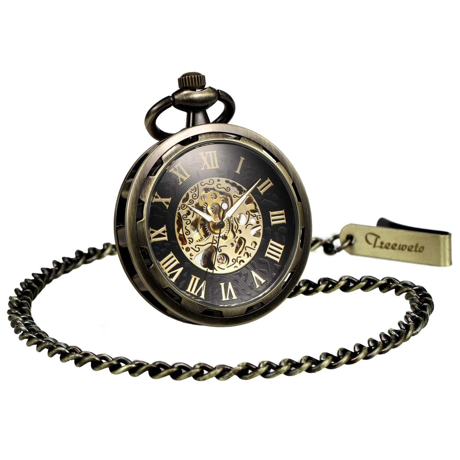 Кишеньковий годинник TREEWETO з ланцюжком, чоловічий, аналоговий, фото №3 Кишеньковий годинник TREEWETO з ланцюжком, чоловічий, аналоговий, фото №3