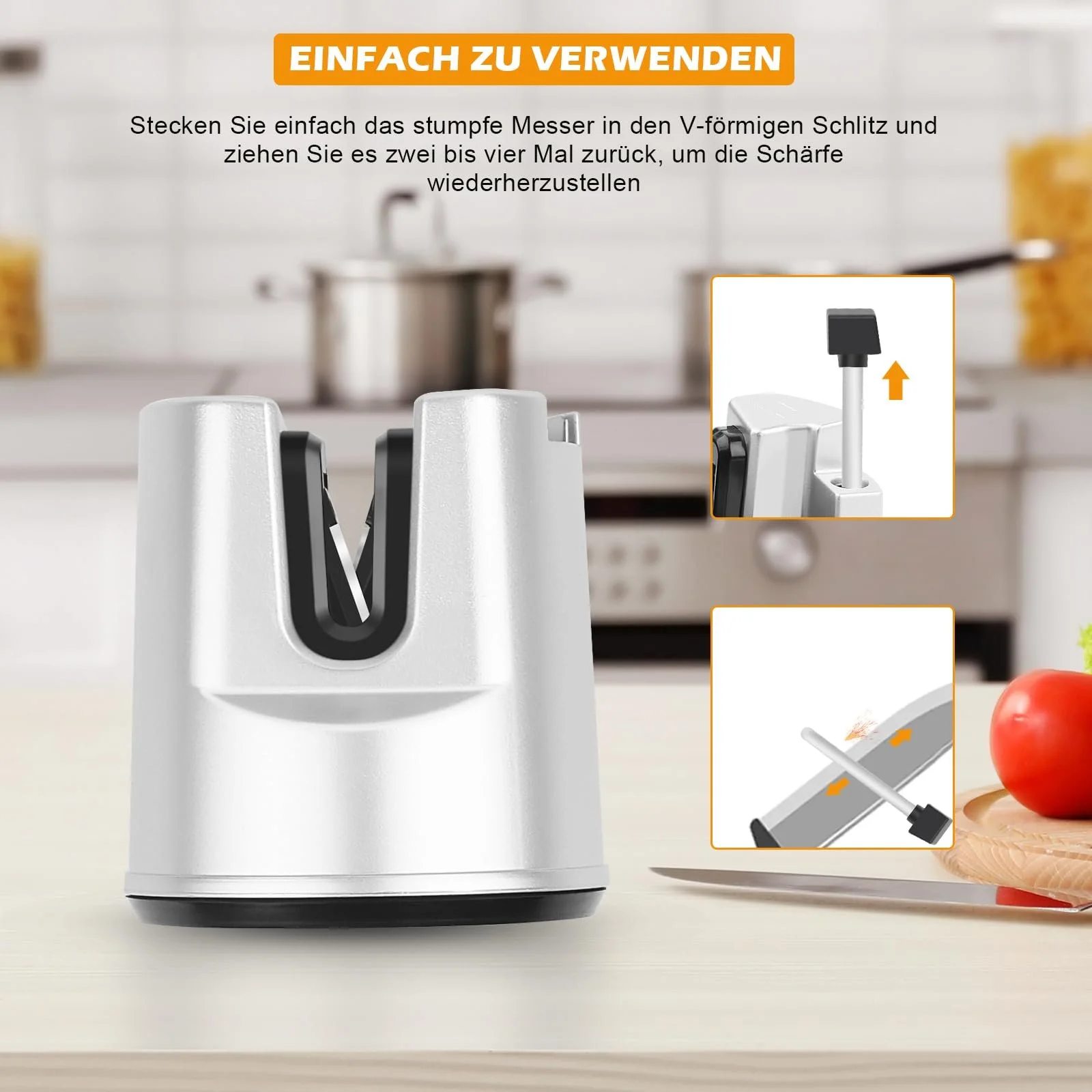 Точилка для ножів та ножиць з присосками та регульованим кутом заточування, фото №3