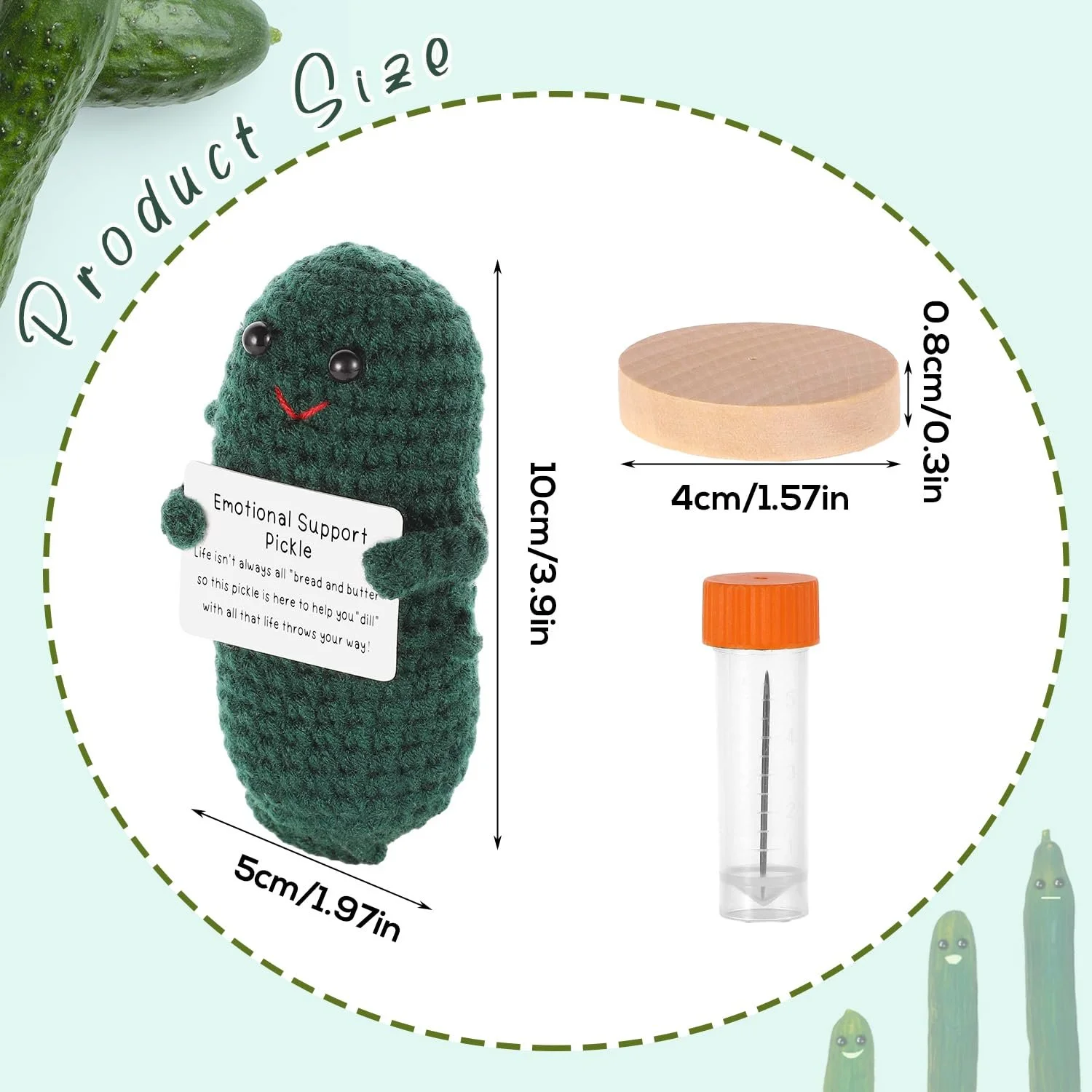 Игрушка Positive Мягкая Игрушка Огурец 10 см Позитивная Поддержка, фото №2