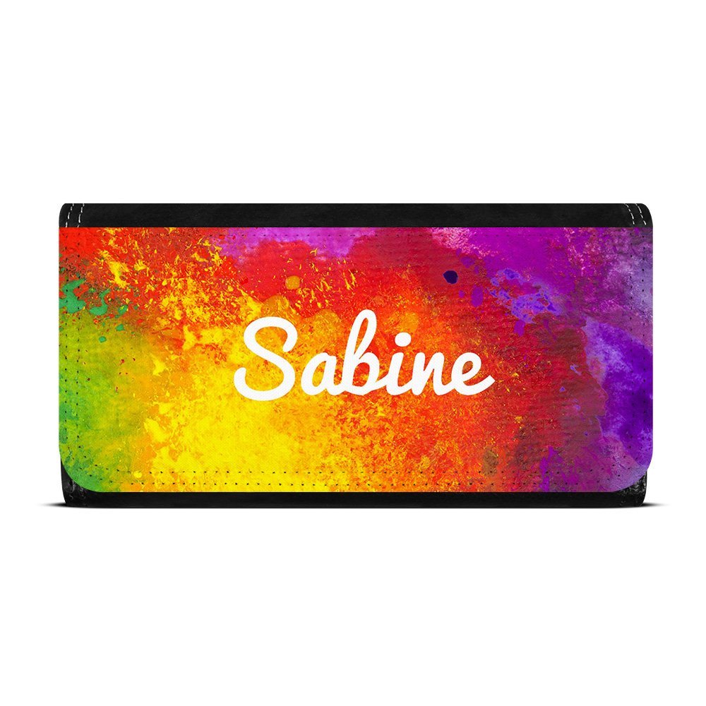 Кошелек с именем Sabine - Design Colour Paint - Персонализированный кошелек для мужчин и женщин, черный, фото №2