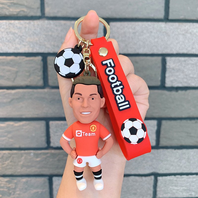 Брелок Роналду футболист Cristiano Ronaldo Manchester United фигурка на рюкзак, ключи 6см, фото №4