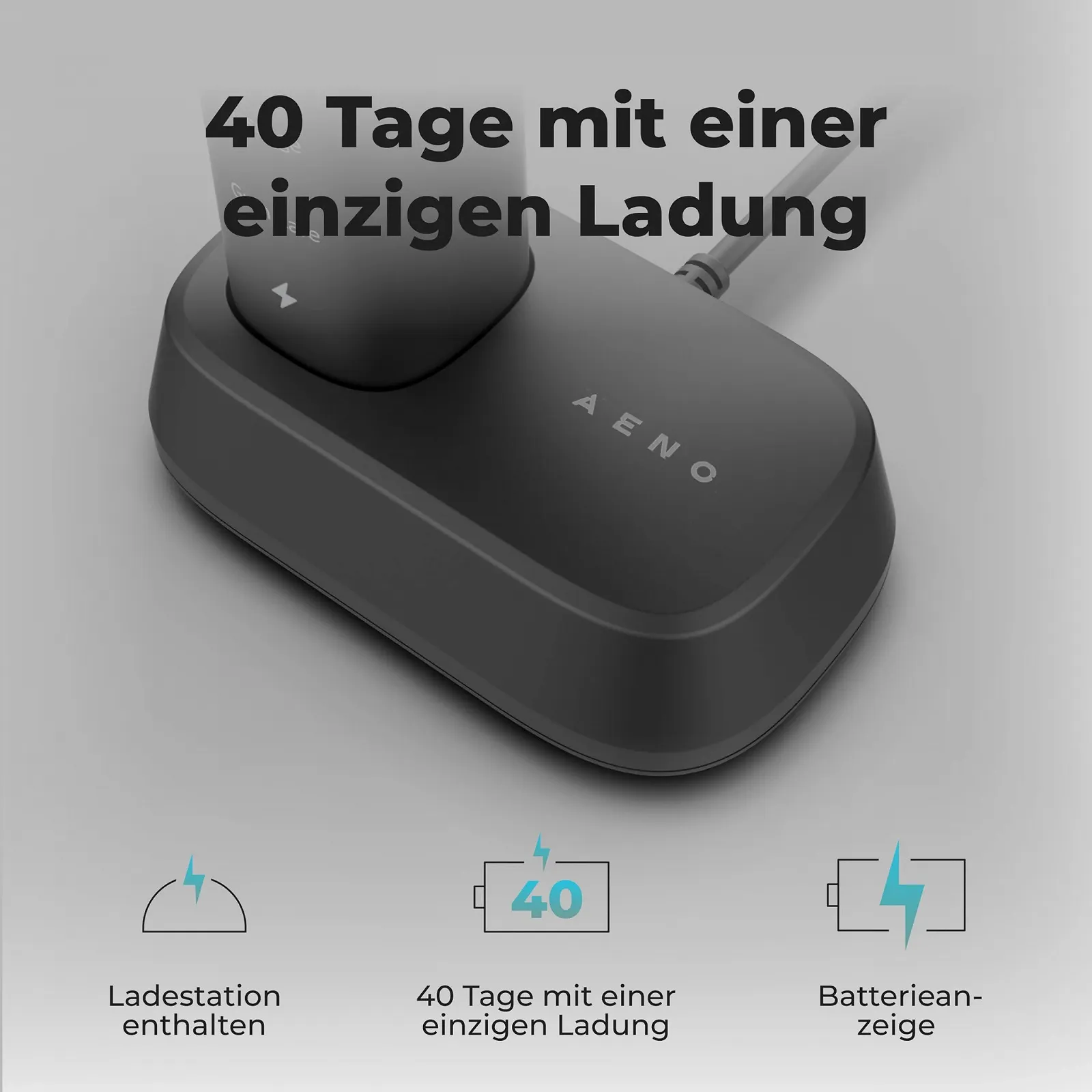 Звуковая электрическая зубная щетка AENO DB4 9 режимов 46 000 кол/мин, фото №5