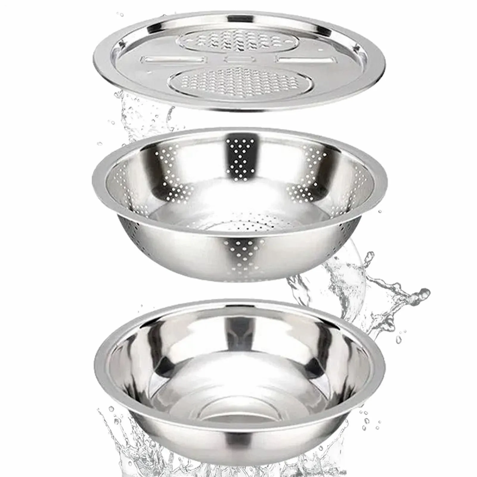 Миска-терка багатофункціональна для нарізки фруктів з нержавіючої сталі, фото №8
