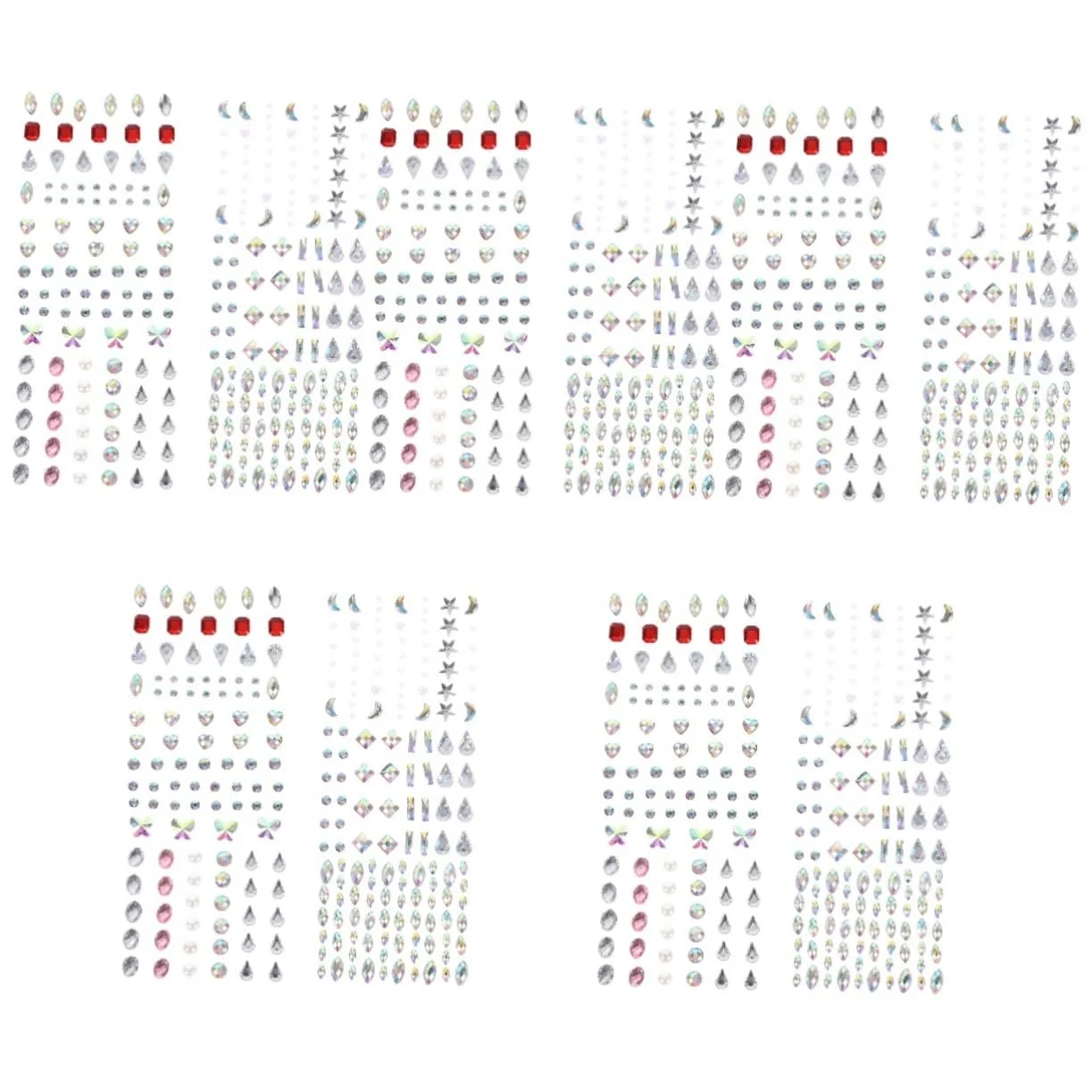 Стразы FRCOLOR самоклеящиеся 30 листов для макияжа, украшения тела для вечеринок, фестивалей и особых случаев, фото №1