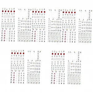 Стразы FRCOLOR самоклеящиеся 30 листов для макияжа, украшения тела для вечеринок, фестивалей и особых случаев - Фото 1