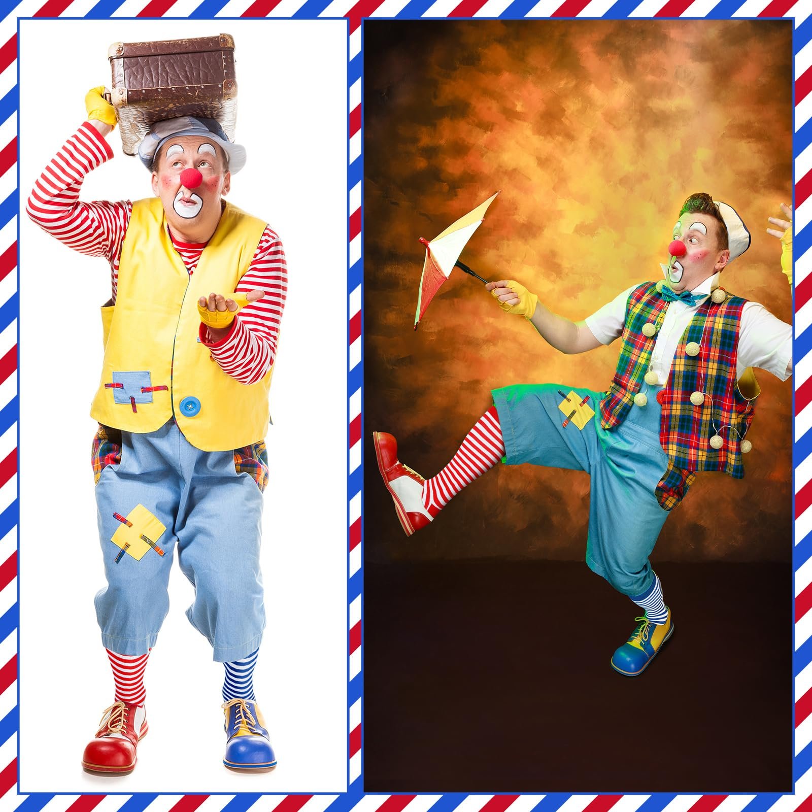 Носки Jadive 2 пары карнавальные выше колена Красный Белый Синий Белый Ретро Полосатые Носки для Женщин и Мужчин, фото №6