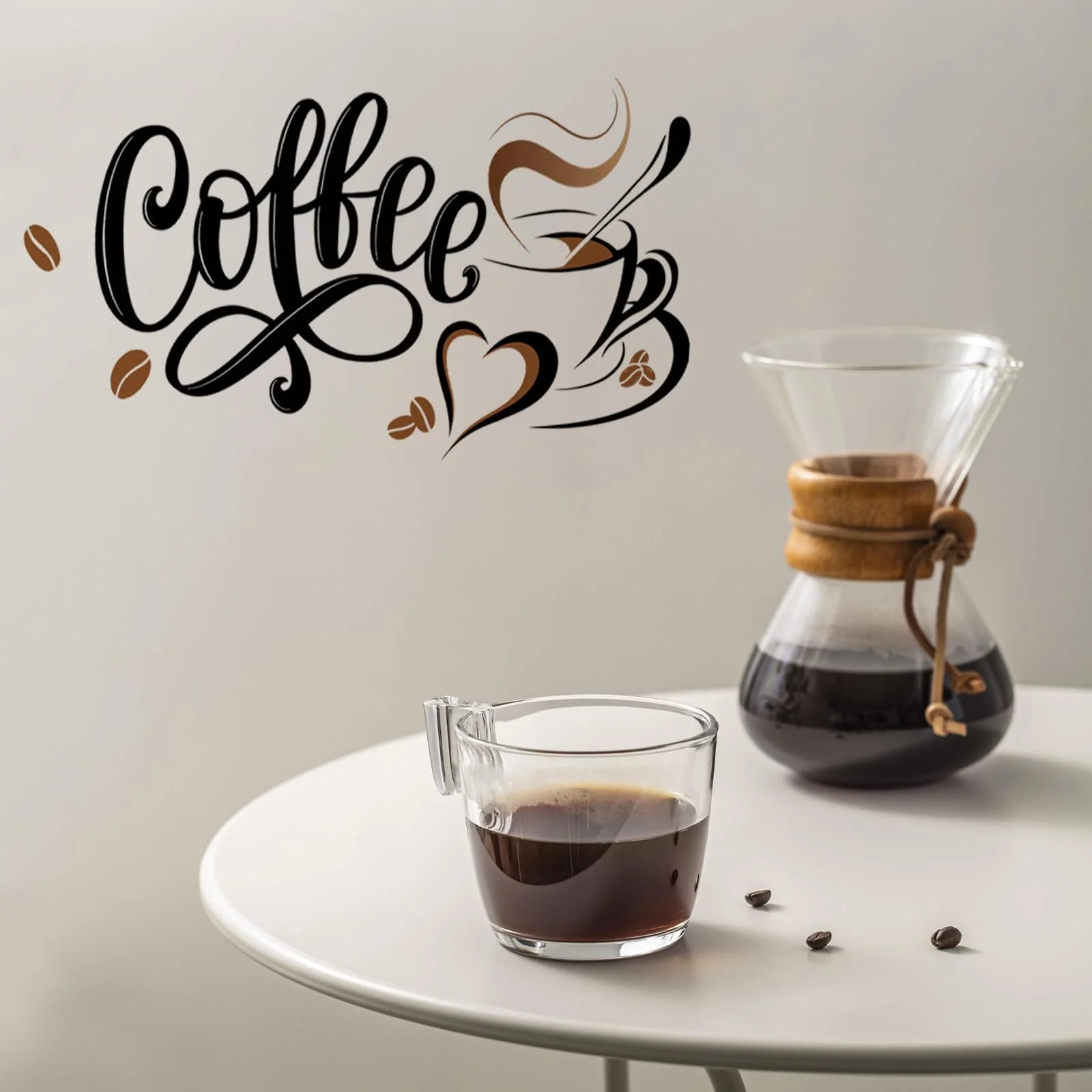 Наклейка на стіну 40 x 38 см самоклеюча для кухні Кавові зерна, фото №8