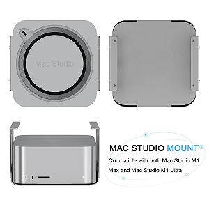 Подставка для ноутбука JEMACHE с охлаждением Mac Studio M2 M1 Max, Ultra с VESA отверстием, алюминиевая, настольная, под стол, настенная, черная synthetic.ua - Фото 1