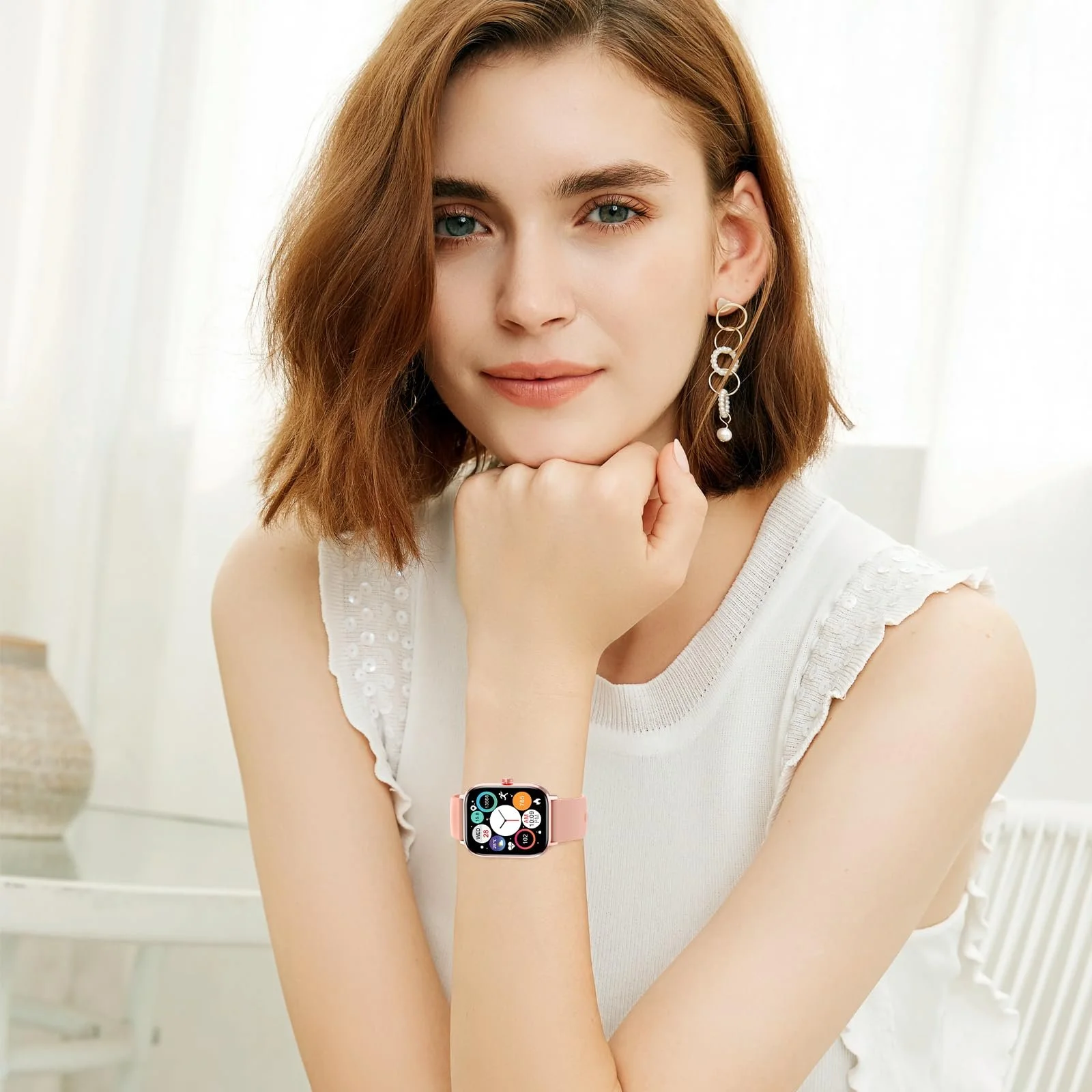 Смартгодинник Bebinca для жінок/чоловіків з функцією телефону, 1,85-дюймовий HD квадратний сенсорний екран, фото №10 Смартгодинник Bebinca для жінок/чоловіків з функцією телефону, 1,85-дюймовий HD квадратний сенсорний екран, фото №10