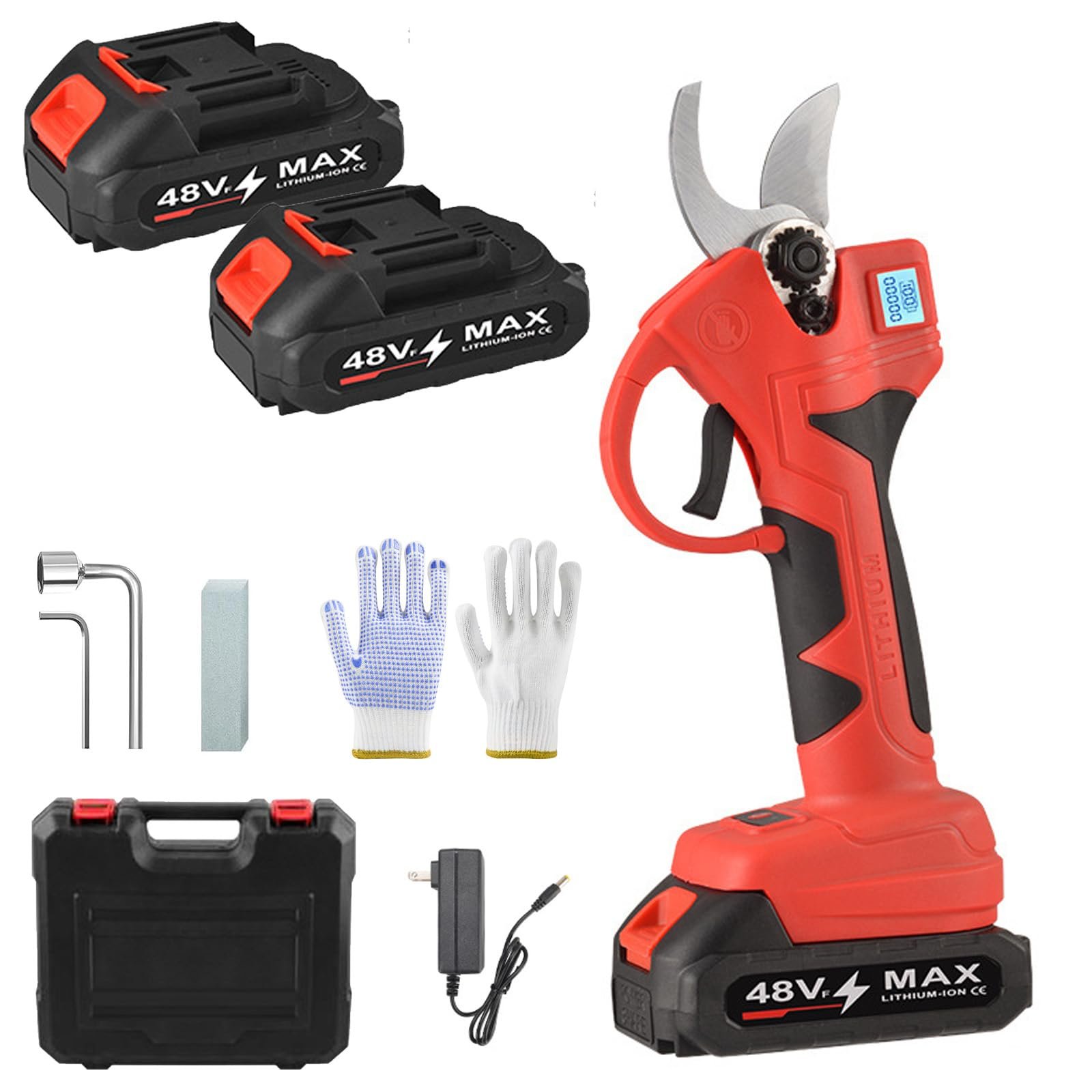 Секатор акумуляторний 30 мм з 2 акумуляторами і LCD-дисплеєм, фото №1