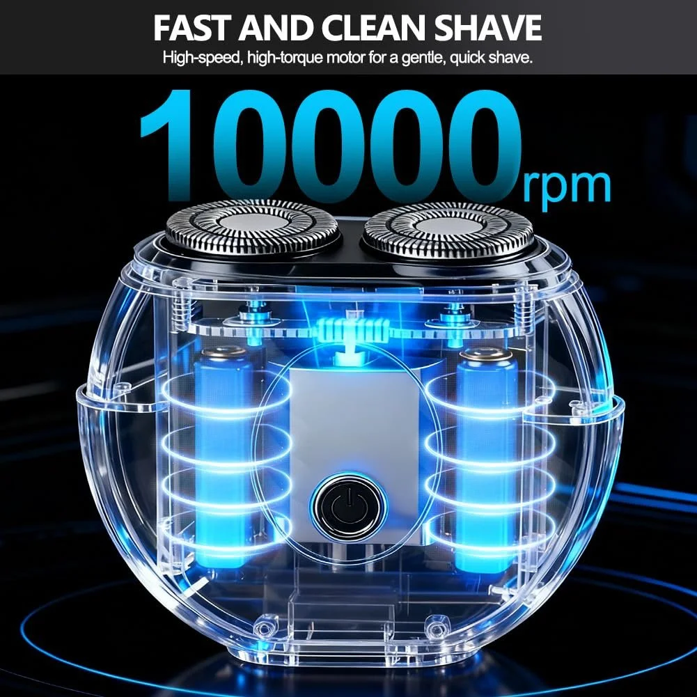 Міні-електробритва LOPHE роторна акумуляторна 10000 RPM з LED-дисплеєм, фото №5 Міні-електробритва LOPHE роторна акумуляторна 10000 RPM з LED-дисплеєм, фото №5