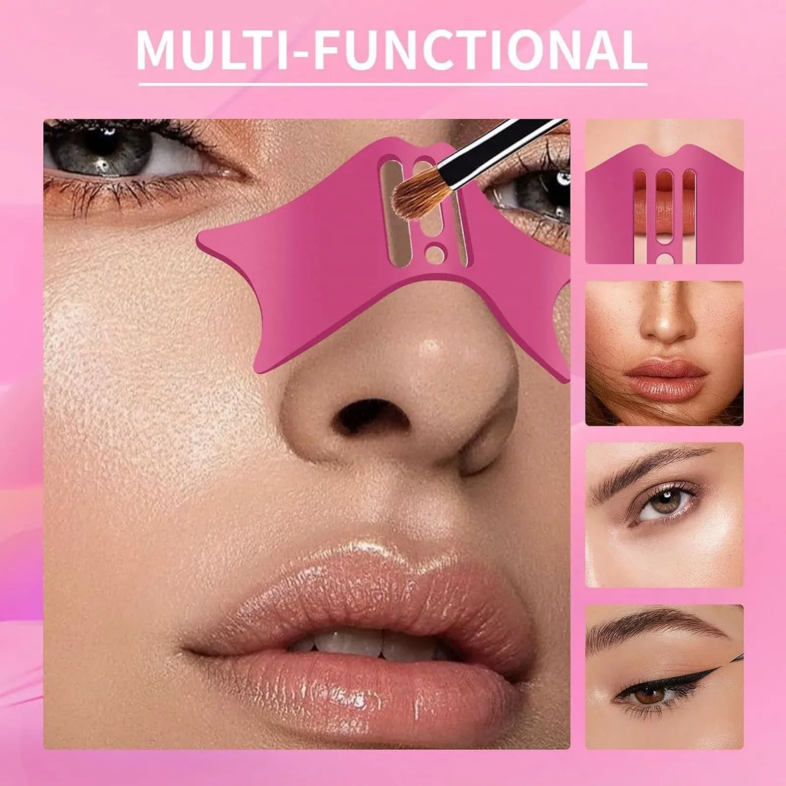 Трафарети для контуру носа силіконові 4 в 1, багаторазовий інструмент для підводки очей, багатофункціональний, фото №3 Трафарети для контуру носа силіконові 4 в 1, багаторазовий інструмент для підводки очей, багатофункціональний, фото №3