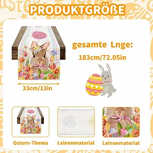 Купити Ранер Easter Rabbit Checked Linen Look 33 x 183 см Різнокольоровий - Фото 1 Ранер Easter Rabbit Checked Linen Look 33 x 183 см Різнокольоровий - Фото 1