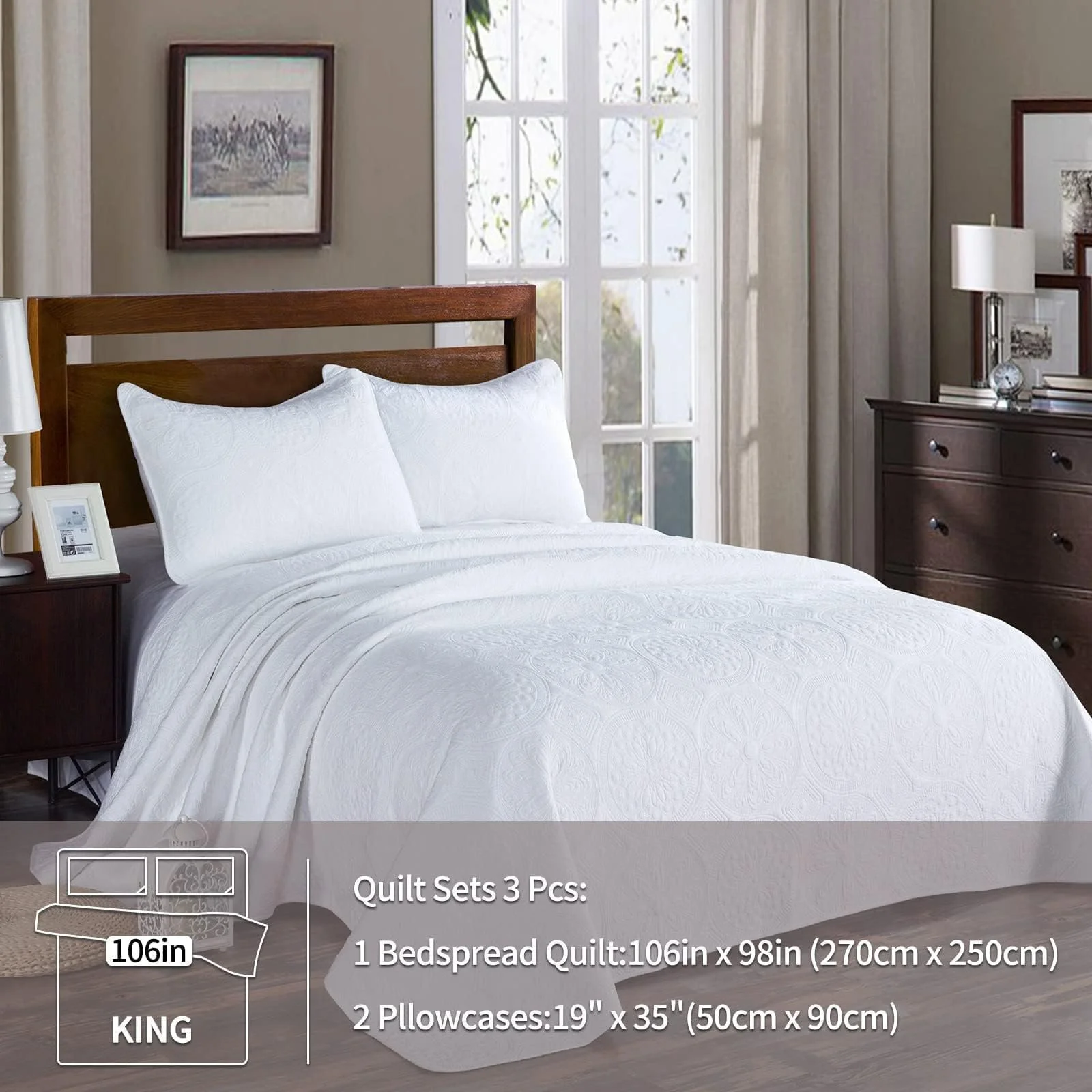 Покривало Бавовняне Qucover Біле, 250 x 270 см, фото №4 Покривало Бавовняне Qucover Біле, 250 x 270 см, фото №4