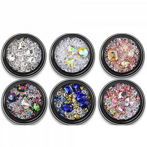 Стрази для нігтів 6 стилів Блискучі діамантові блискітки для DIY прикраси - Фото 1