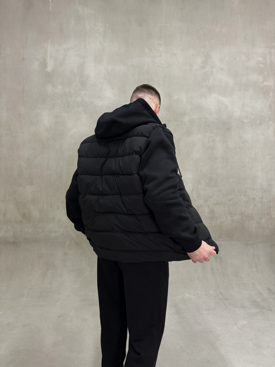 Куртка чоловіча демісезонна Infinity чорна весна з капюшоном L, фото №9 Куртка чоловіча демісезонна Infinity чорна весна з капюшоном L, фото №9