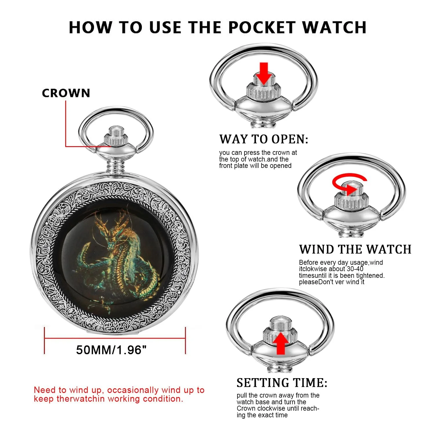 Классические мужские механические карманные часы, римские цифры на стрелках, фото №7 Классические мужские механические карманные часы, римские цифры на стрелках, фото №7