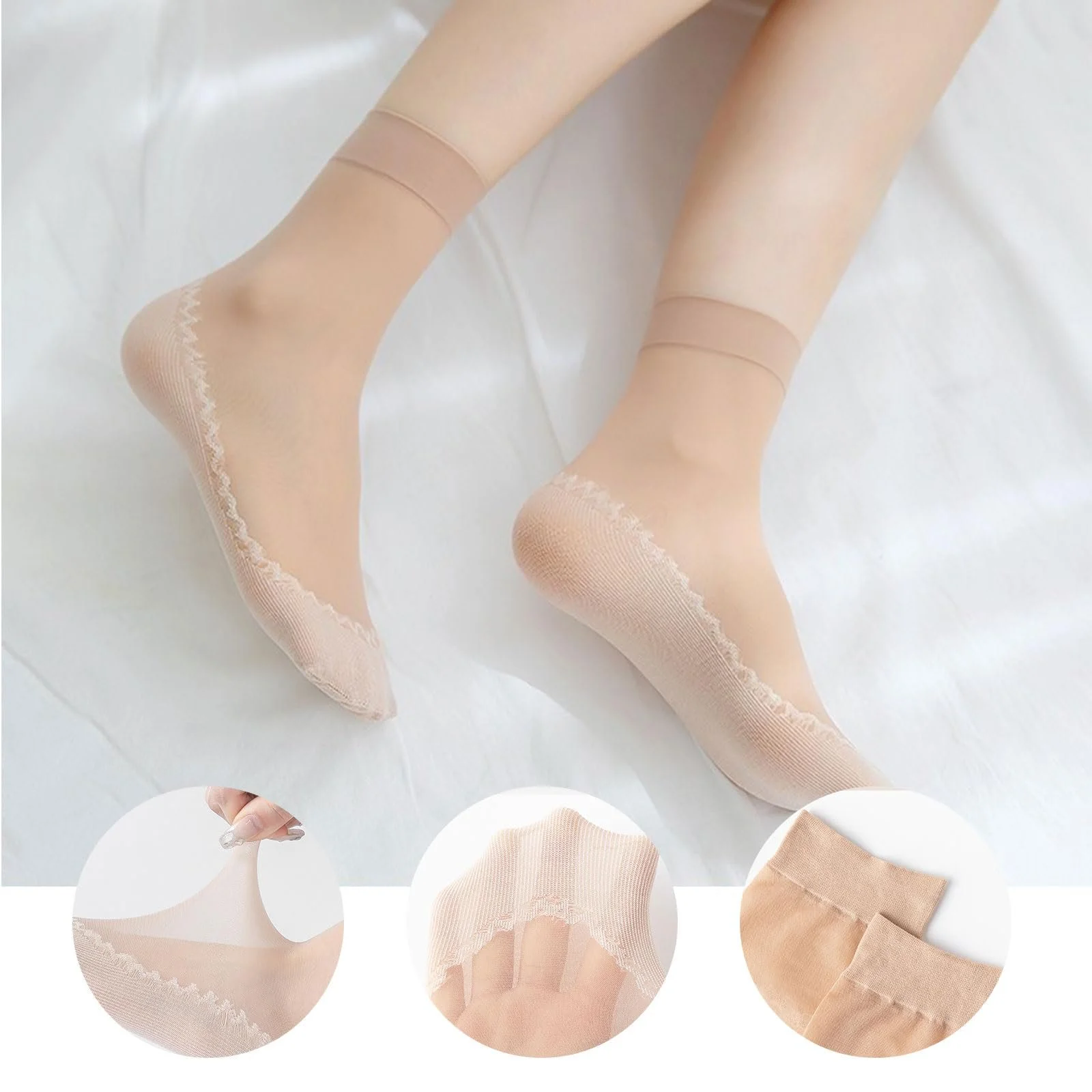 Шкарпетки Гольфи Шкарпетки-сліди Жіночі Шовковисті Нековзні, фото №3
