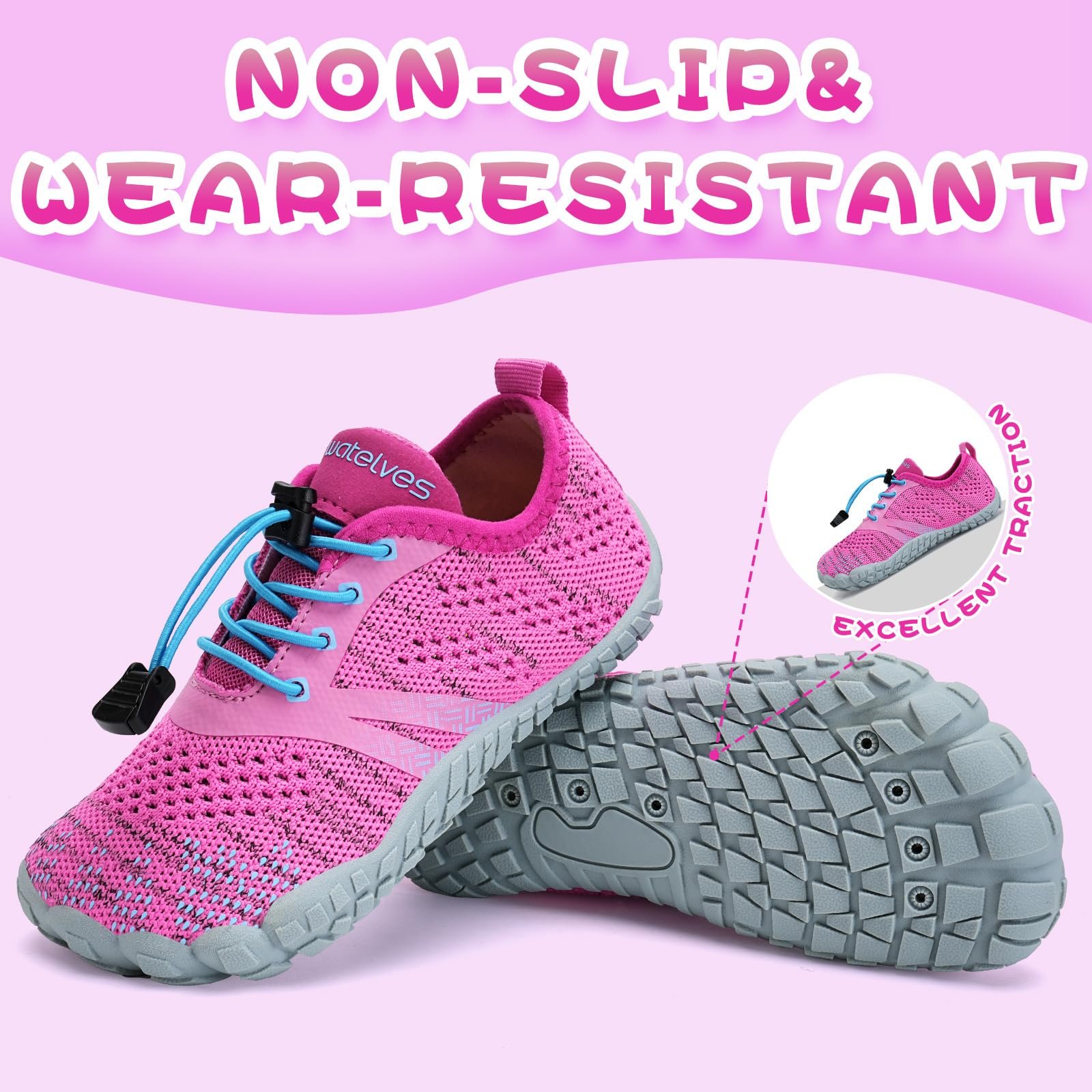 Детская Кроссовки босиком, водная Кроссовки и девочек, Кроссовки для купания, акваобувь, Кроссовки для плавания, пляжная обувь, нескользящая, быстросохнущая, фото №4