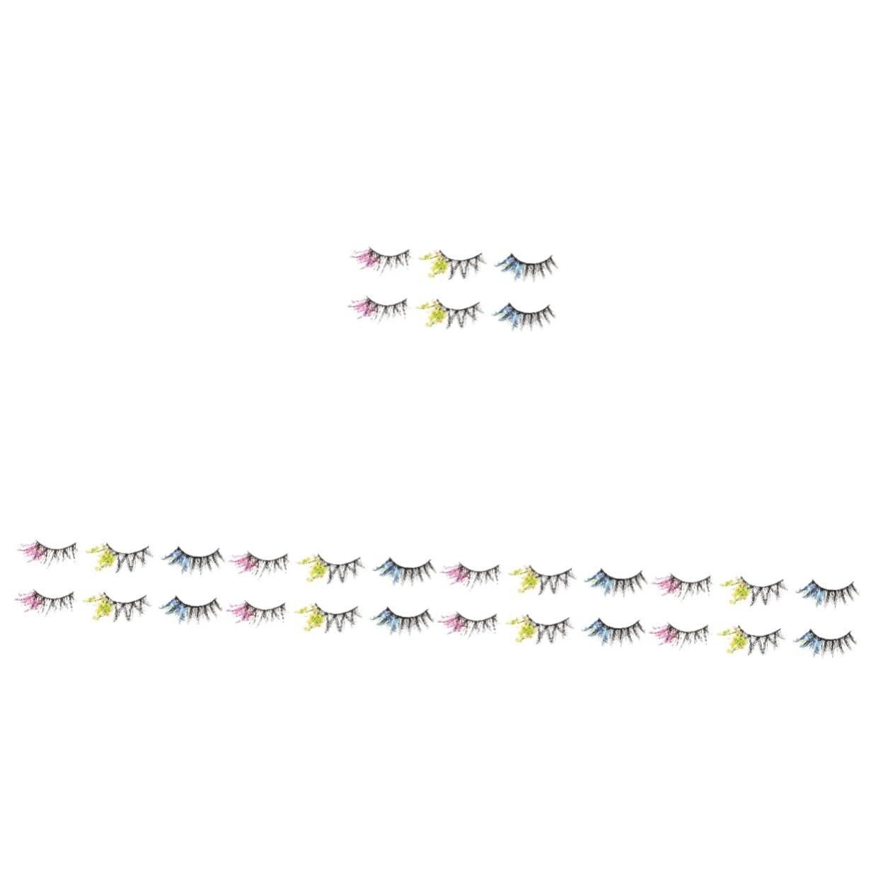 Вії Angoily 15 пар кольорові накладні з блискітками довгі 3D хімічне волокно європейські та американські, фото №1