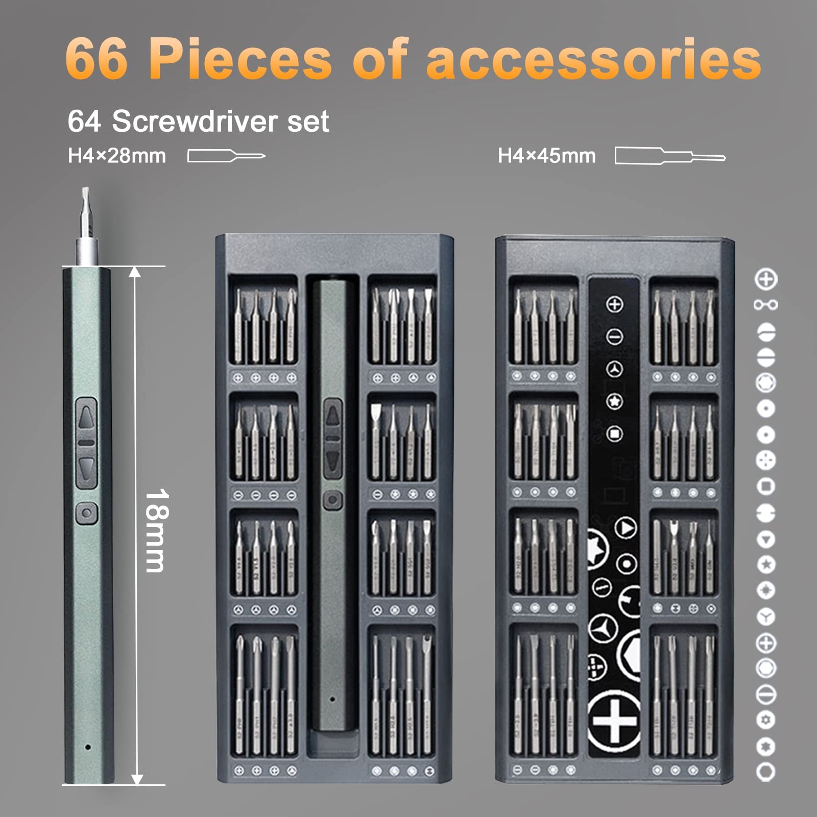 Електрична викрутка Dinow 66 в 1 з LED підсвіткою, фото №2 Електрична викрутка Dinow 66 в 1 з LED підсвіткою, фото №2