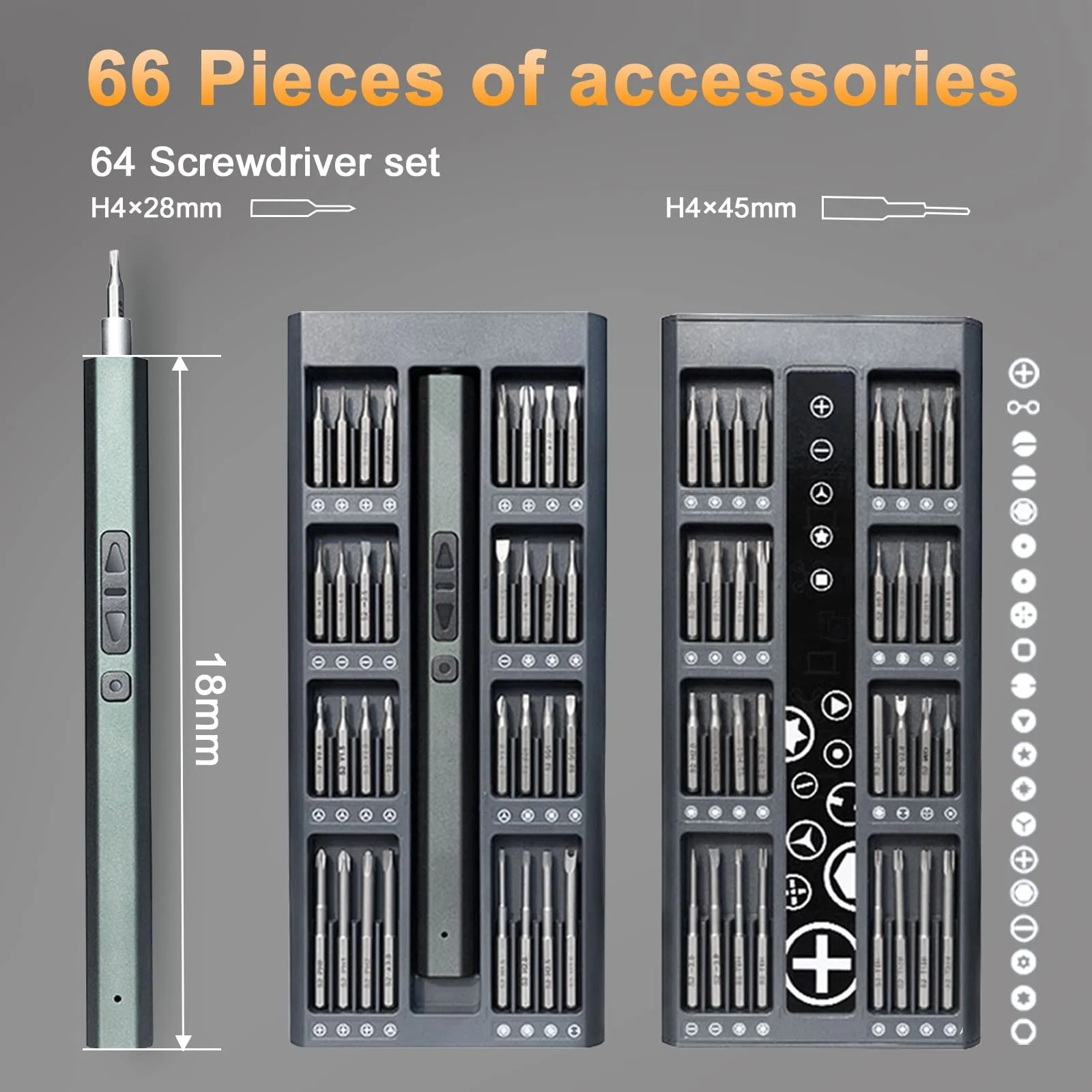 Электрическая отвертка Dinow 66 в 1 с LED подсветкой, фото №2 Электрическая отвертка Dinow 66 в 1 с LED подсветкой, фото №2