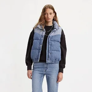 Женский жилет Levi's Going West в оттенке аутентичного денима - M synthetic.ua - Фото 1