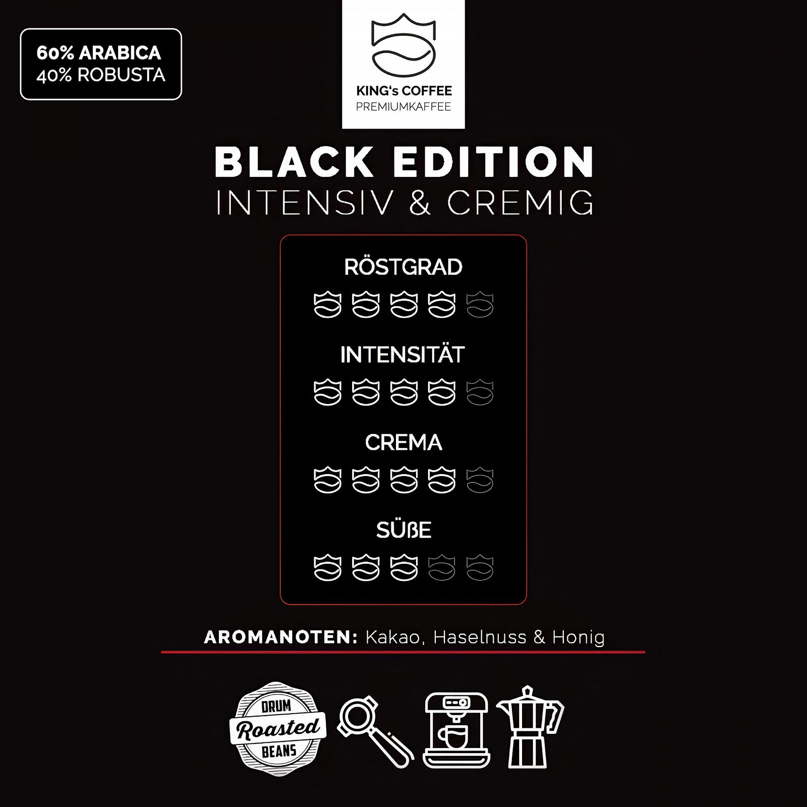 Кава в зернах KING'S COFFEE Black Edition Crema Intense 1 кг, фото №4