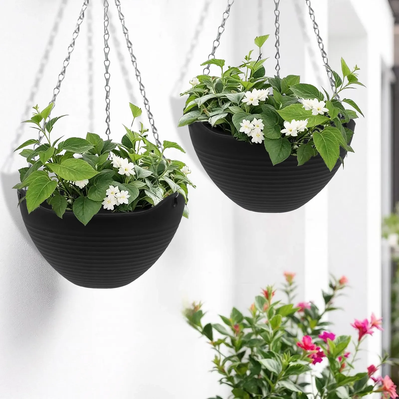 Підвісний кошик Spetebo Набір із 2 штук 25 см Пластик Антрацит, фото №6 Підвісний кошик Spetebo Набір із 2 штук 25 см Пластик Антрацит, фото №6