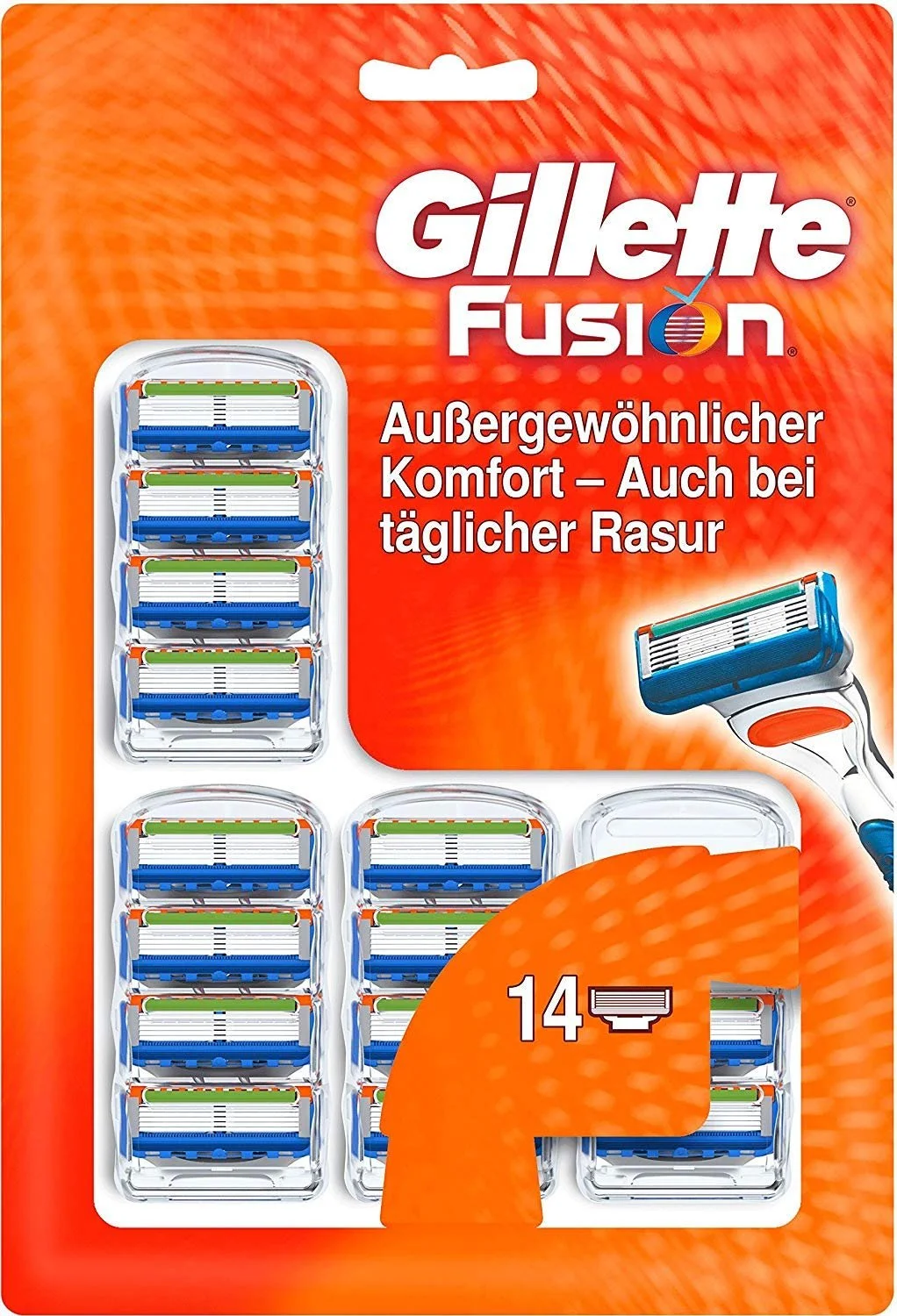Сменные лезвия для бритья Gillette Fusion 14 шт., фото №1 Сменные лезвия для бритья Gillette Fusion 14 шт., фото №1