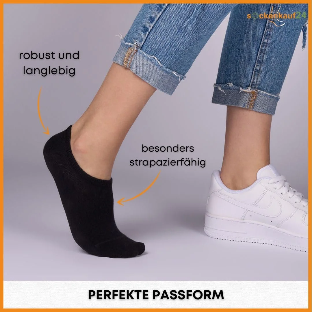 Носки sockenkauf24, 10 пар, для мужчин и женщин, невидимые спортивные носки из дышащего гребенного хлопка с силиконовой накладкой для предотвращения скольжения, фото №6