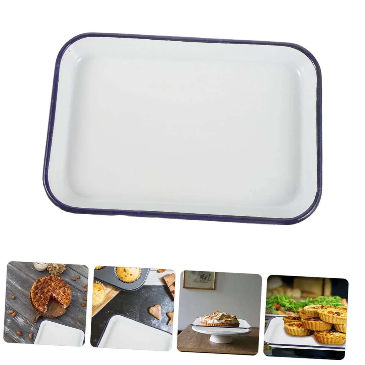 Деко Homoyoyo прямокутне емальоване термостійке біле, фото №3