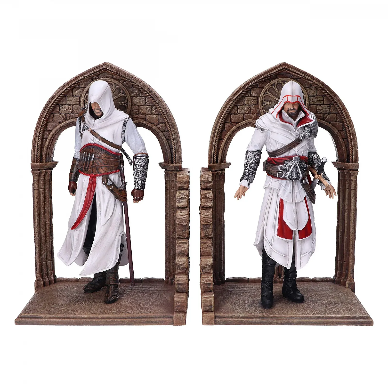 Тримачі для книг Nemesis Now Assassin's Creed Altair and Ezio Library Gaming, смола, коричневий, 24 см, фото №1