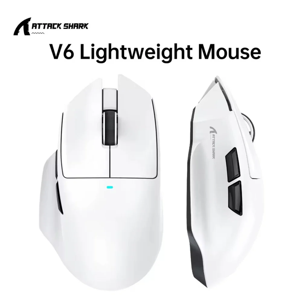 Миша Attack Shark V6 PAW3311 25000DPI 1000Гц White, фото №1