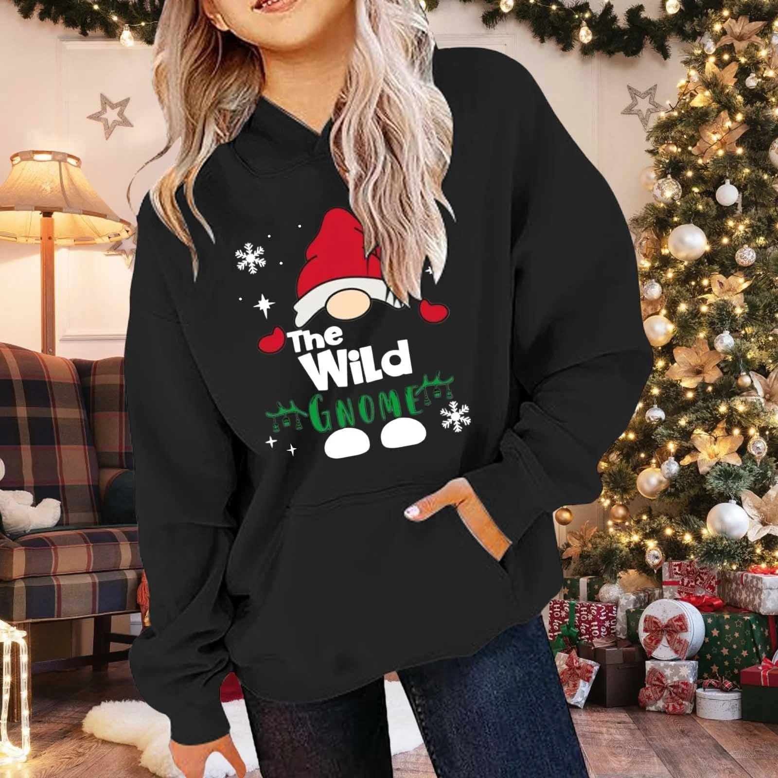 Детский рождественский джемпер 146 - Рождественская футболка с гномом Милая рождественская футболка Семейная рождественская футболка Подходящая футболка Рождественская футболка на заказ, фото №3