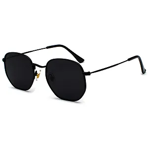 Солнцезащитные очки Polygon Retro RUNHUIS для мужчин и женщин, модные квадратные, сверхлегкая металлическая оправа. - Фото 1