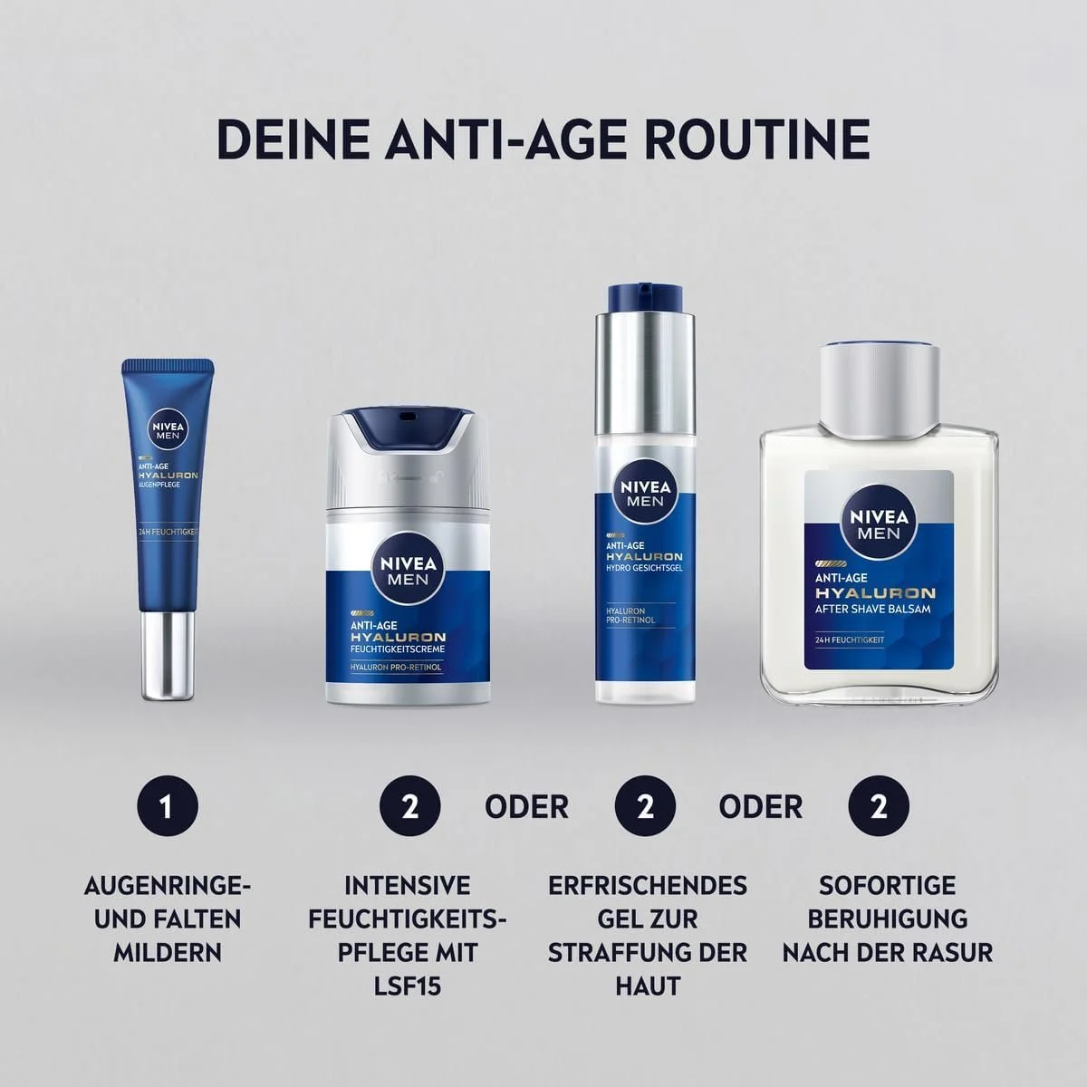 Денний крем NIVEA MEN Anti-Age Hyaluronic зволожувальний Pro-Retinol SPF 15 50 мл, фото №7 Денний крем NIVEA MEN Anti-Age Hyaluronic зволожувальний Pro-Retinol SPF 15 50 мл, фото №7
