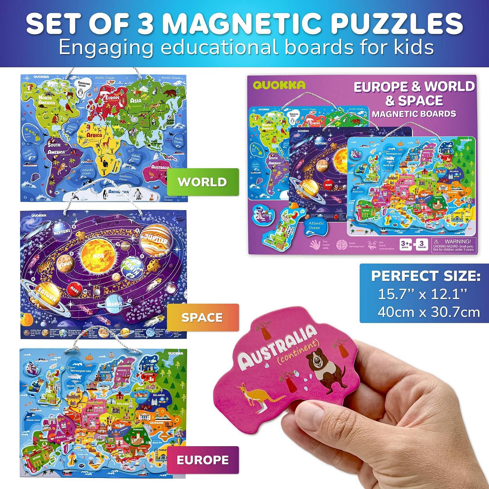 Магнитный пазл QUOKKA World Map Europe and Space 3 набора 44 x 34 см, фото №3 Магнитный пазл QUOKKA World Map Europe and Space 3 набора 44 x 34 см, фото №3