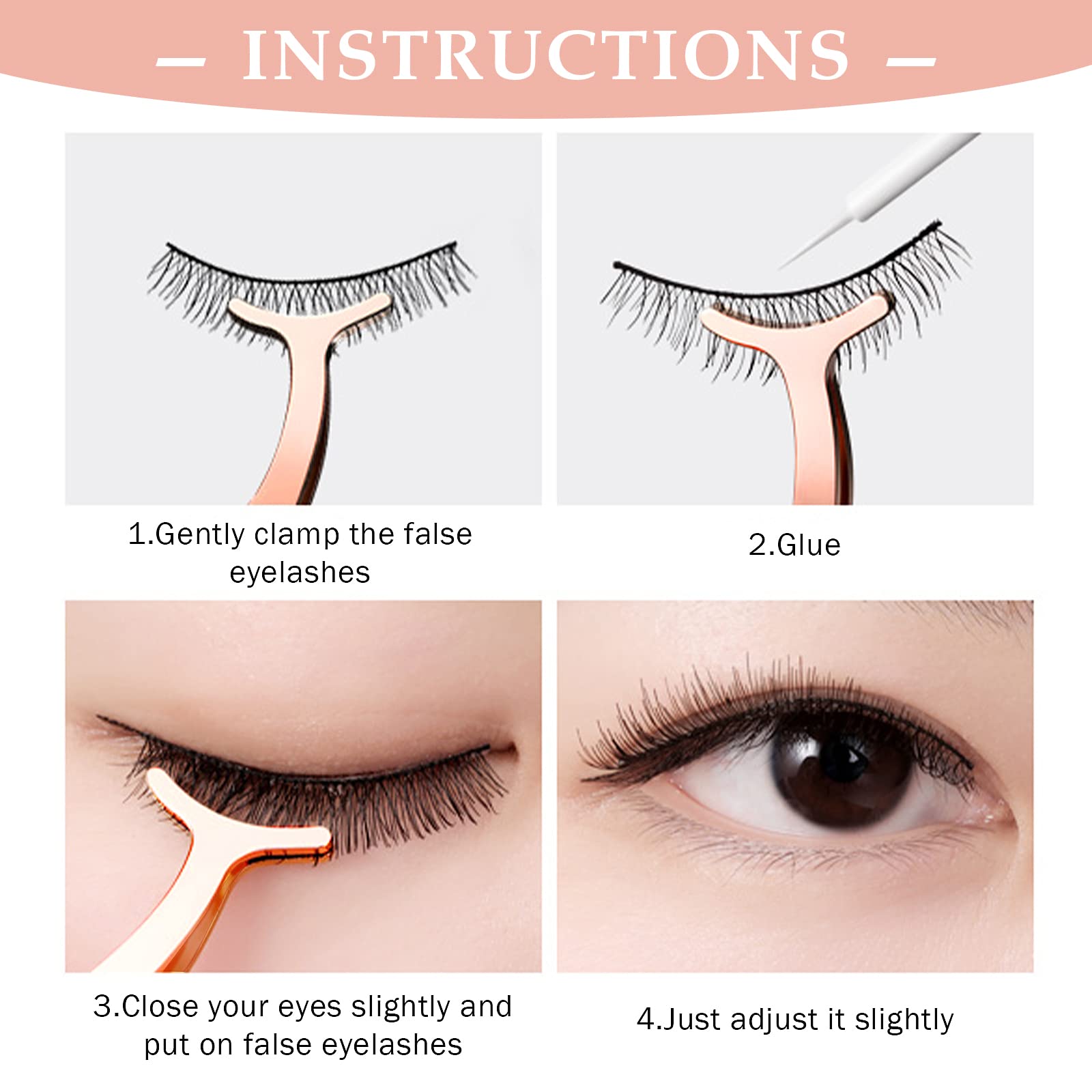 Аплікатор WLLHYF Eyelash Applicator для накладних вій DIY із нержавіючої сталі Рожеве золото, фото №6