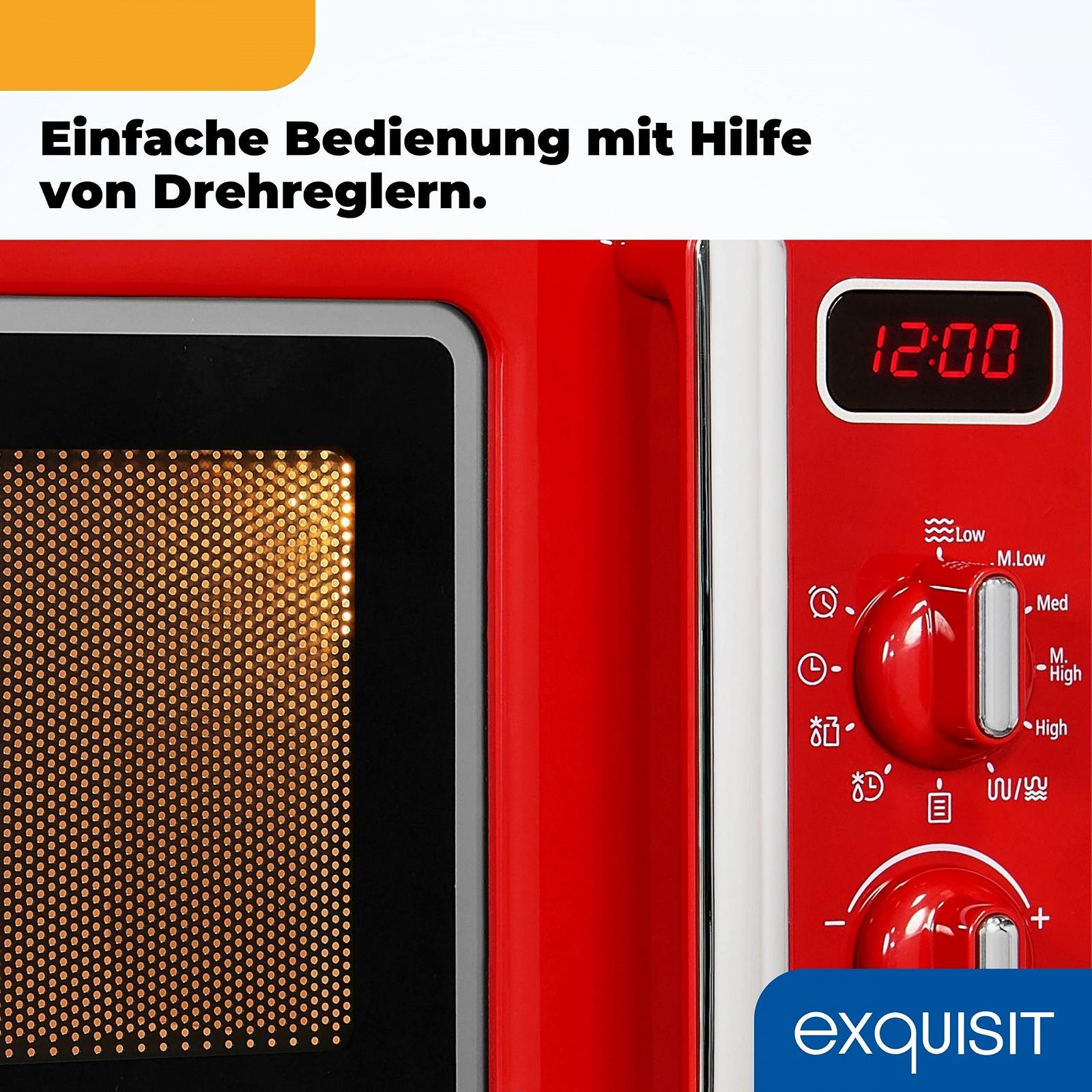 Микроволновая печь Exquisit Retro RMW720-3GDIG 700 Вт гриль 1000 Вт 20 L Красная, фото №9