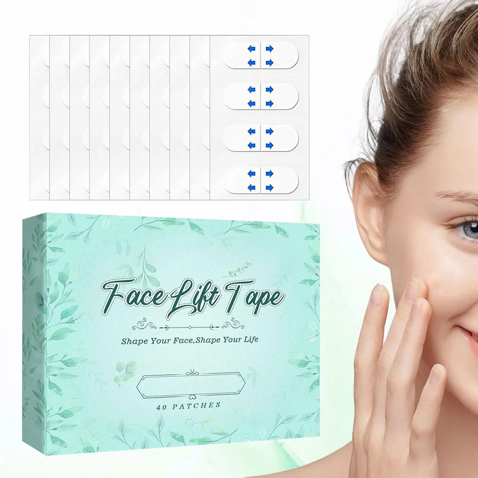 Лента для подтяжки лица Водонепроницаемая Невидимая Мгновенная подтяжка, фото №3