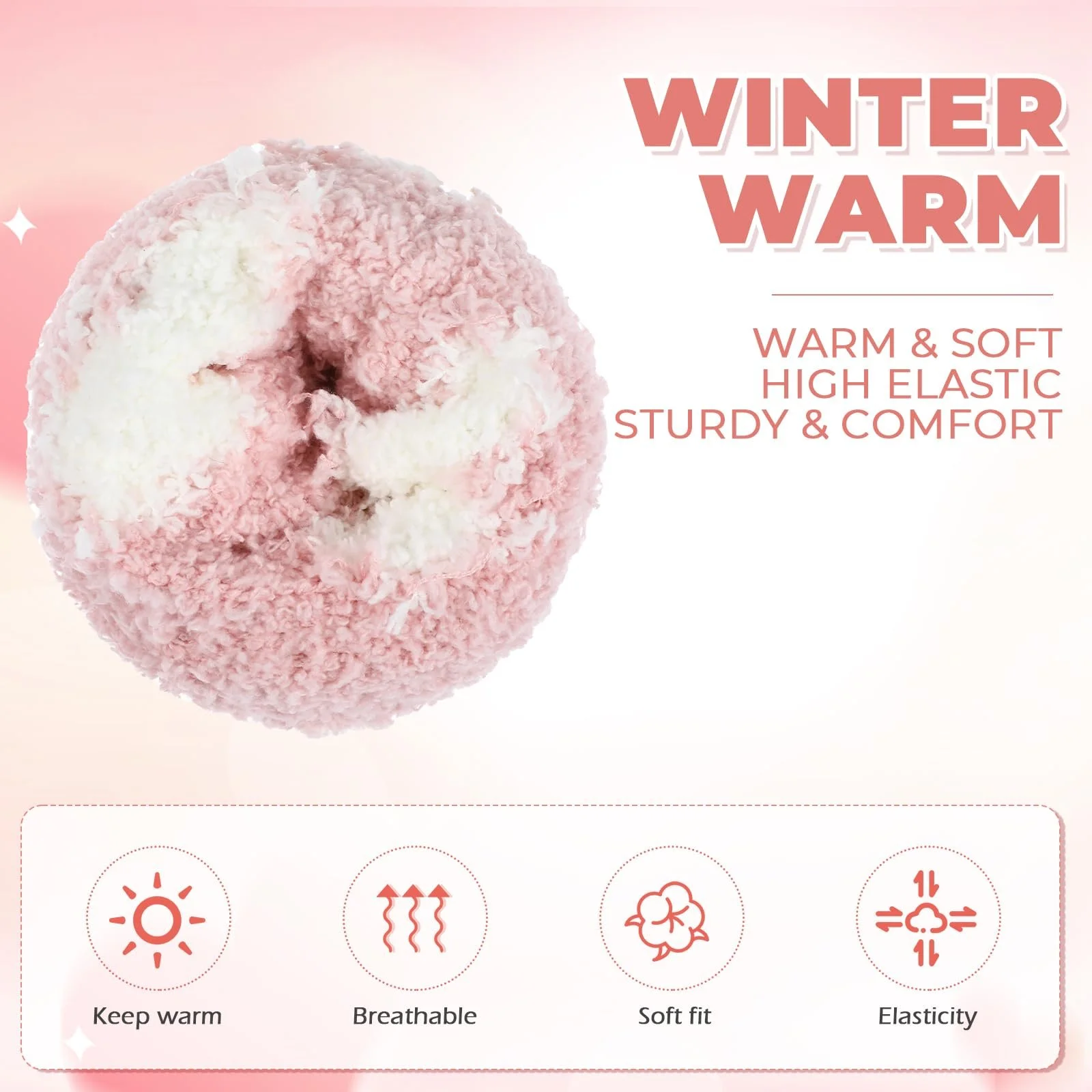 Шкарпетки Abeillo, 3 пари, Пухнасті шкарпетки з коралового флісу, фото №3