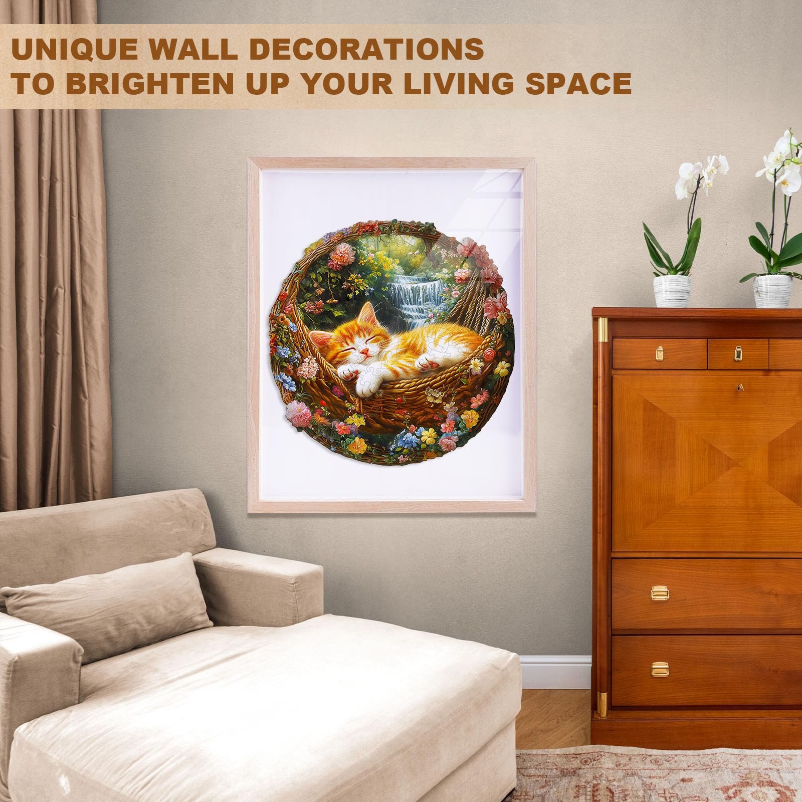 Пазл деревянный Garden Sleeping Kitten 280 элементов круглый 3D, фото №5 Пазл деревянный Garden Sleeping Kitten 280 элементов круглый 3D, фото №5