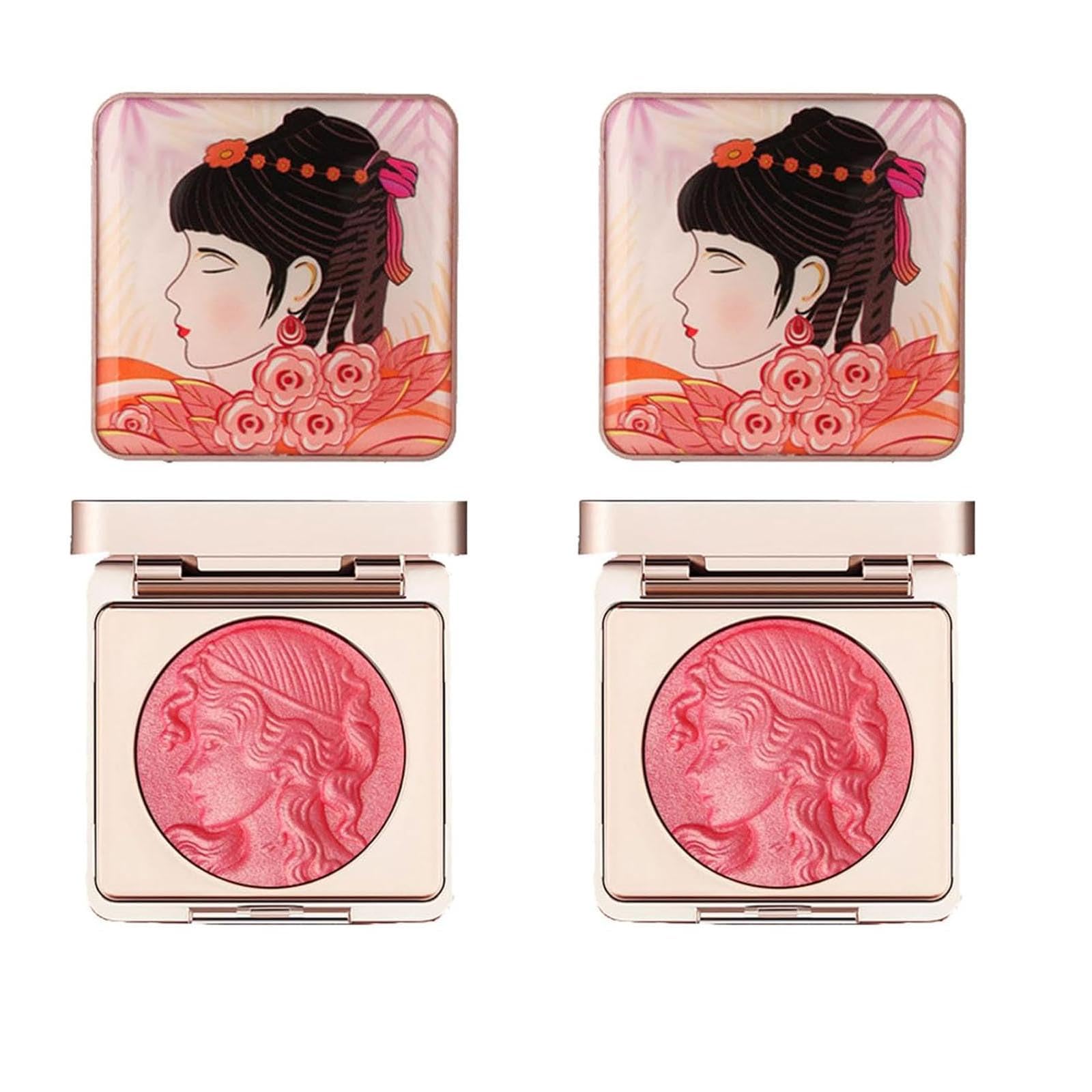 Палетка румян Embossed Smooth Powder для щёк Natural Nude Long Lasting (01+01), фото №1