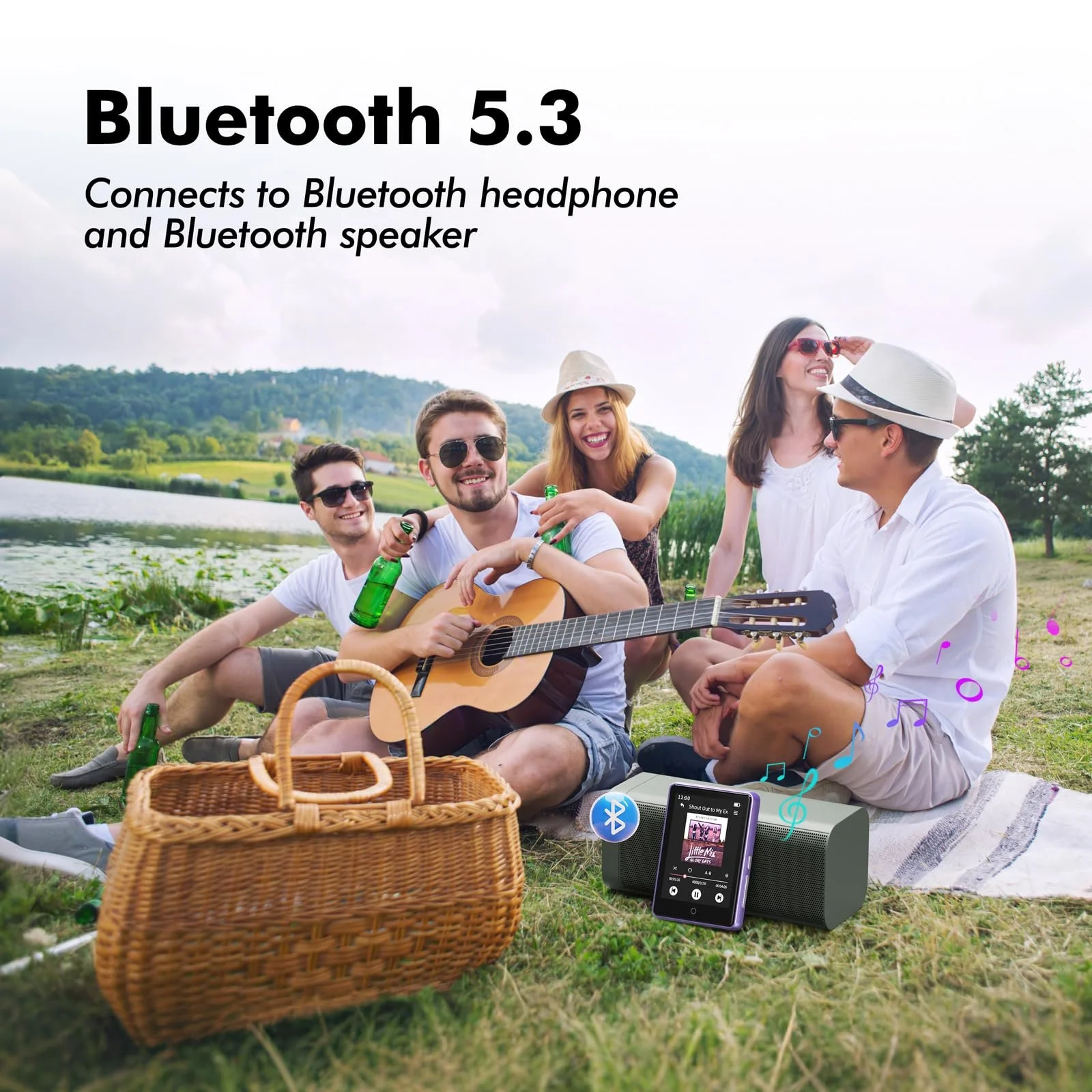 MP3-плеєр 64 GB Bluetooth 5.3, 2.8-дюймовий сенсорний екран, динамік, радіо, функція запису, фото №3