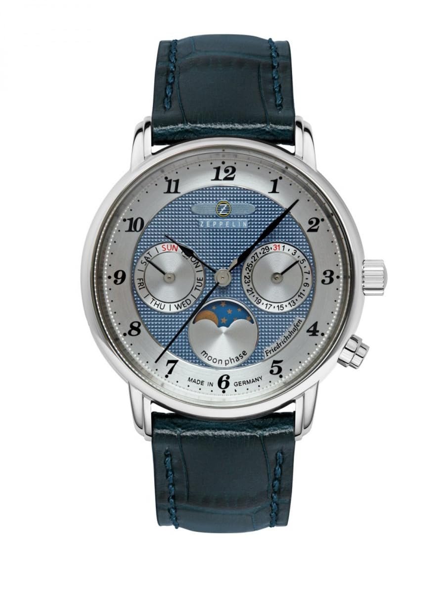 Женские часы Zeppelin Friedrichshafen 8537-3 с лунным календарем и кожаным ремешком, ремешок., фото №1