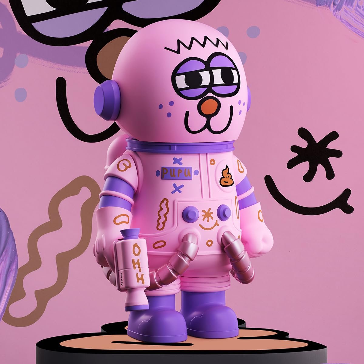 Фигурка POP MART Mega Space Molly 400% серии Jon Burgerman Space Cadets, фото №3